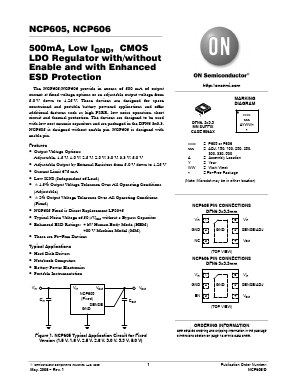 NCP605MN30T2G Datasheet PDF ON Semiconductor