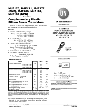 MJE180G Datasheet PDF ON Semiconductor