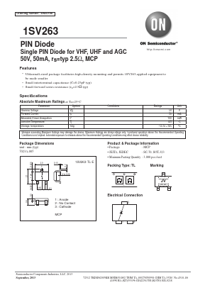 1SV263-TL-E Datasheet PDF ON Semiconductor