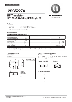 2SC5227A-5-TB-E Datasheet PDF ON Semiconductor