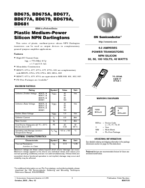 BD675A Datasheet PDF ON Semiconductor