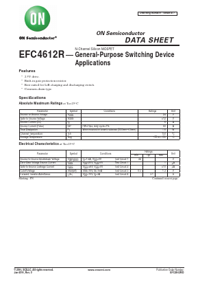 EFC4612R Datasheet PDF ON Semiconductor