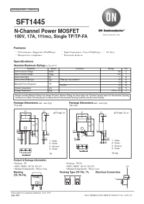 SFT1445-TL-H Datasheet PDF ON Semiconductor