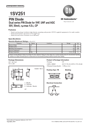 1SV251 Datasheet PDF ON Semiconductor