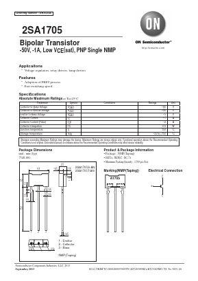 2SA1705T-AN Datasheet PDF ON Semiconductor