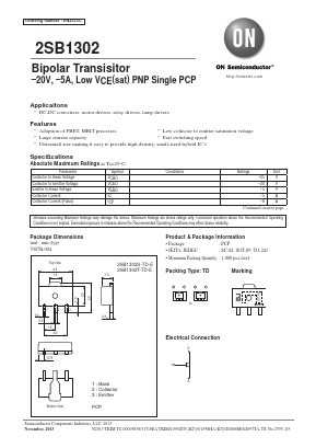 2SB1302T-TD-E Datasheet PDF ON Semiconductor