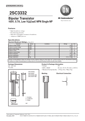 2SC3332S Datasheet PDF ON Semiconductor