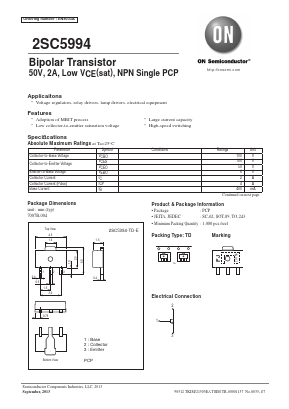 2SC5994 Datasheet PDF ON Semiconductor