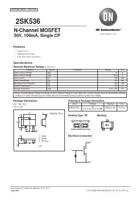 2SK536-MTK-TB-E Datasheet PDF ON Semiconductor