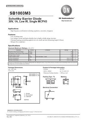 SB1003M3 Datasheet PDF ON Semiconductor