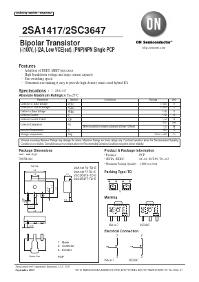 2SA1417T Datasheet PDF ON Semiconductor