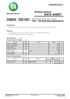 2SB826S Datasheet PDF ON Semiconductor