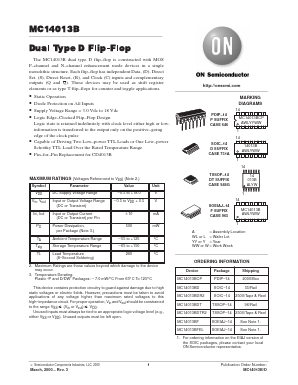 MC14013BDTR2 Datasheet PDF ON Semiconductor