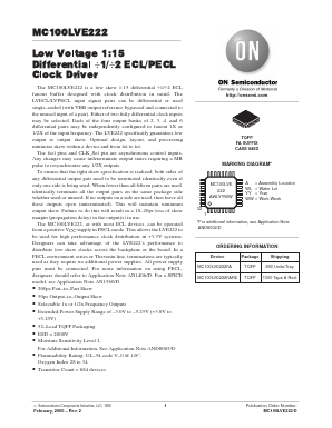MC100LVE222FA Datasheet PDF ON Semiconductor