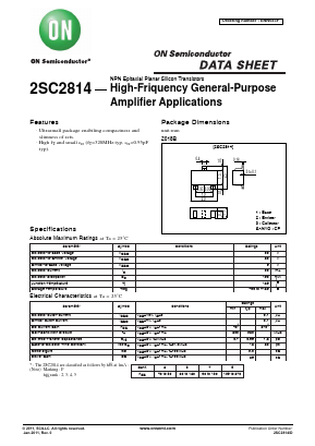 2SC2814 Datasheet PDF ON Semiconductor