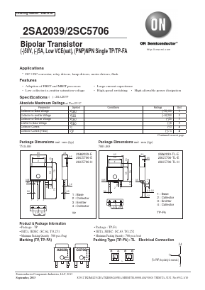 2SA2039 Datasheet PDF ON Semiconductor