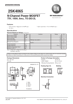2SK4065 Datasheet PDF ON Semiconductor
