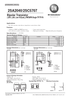 2SA2040-E Datasheet PDF ON Semiconductor