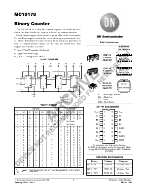 MC10178 Datasheet PDF ON Semiconductor