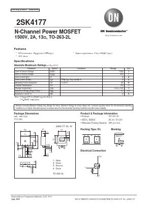 2SK4177 Datasheet PDF ON Semiconductor