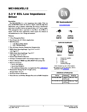 MC100LVEL12 Datasheet PDF ON Semiconductor