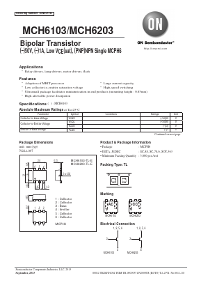 MCH6103 Datasheet PDF ON Semiconductor
