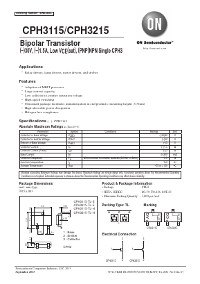 CPH3115 Datasheet PDF ON Semiconductor