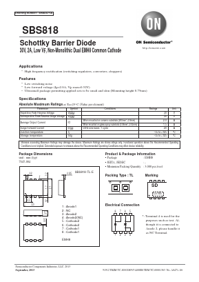 SBS818 Datasheet PDF ON Semiconductor