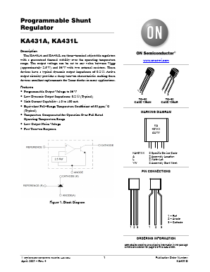 KA431AZTA Datasheet PDF ON Semiconductor