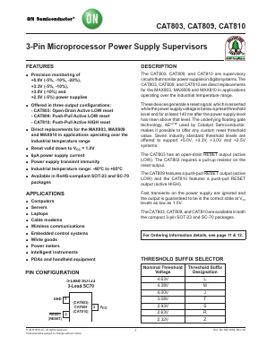 CAT803TTBI-GT3 Datasheet PDF ON Semiconductor
