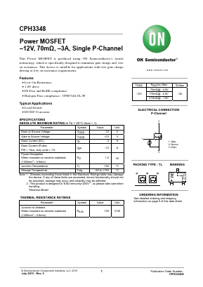 CPH3348-TL-E Datasheet PDF ON Semiconductor