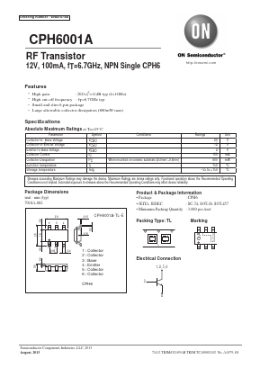 CPH6001A Datasheet PDF ON Semiconductor