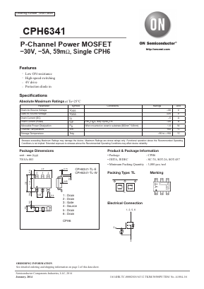 CPH6341 Datasheet PDF ON Semiconductor