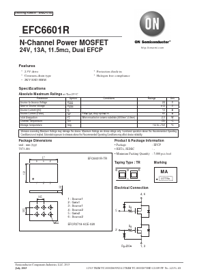 EFC6601R Datasheet PDF ON Semiconductor