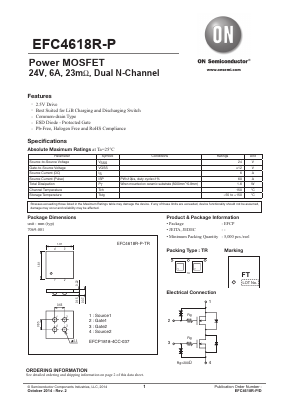 EFC4618R Datasheet PDF ON Semiconductor