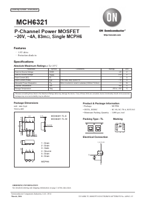 MCH6321 Datasheet PDF ON Semiconductor