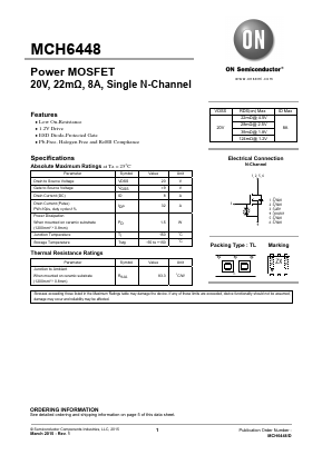 MCH6448 Datasheet PDF ON Semiconductor