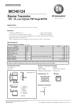 MCH6124 Datasheet PDF ON Semiconductor
