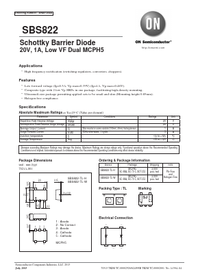 SBS822-TL-W Datasheet PDF ON Semiconductor