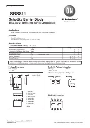 SBS811 Datasheet PDF ON Semiconductor