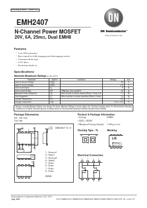 EMH2407-TL-H Datasheet PDF ON Semiconductor