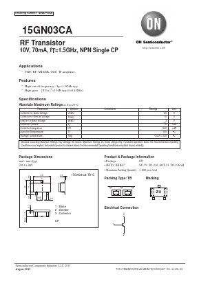 15GN03CA Datasheet PDF ON Semiconductor