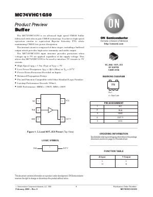 MC74VHC1G50 Datasheet PDF ON Semiconductor