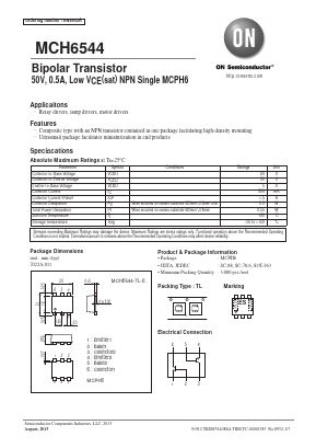 MCH6544-TL-E Datasheet PDF ON Semiconductor