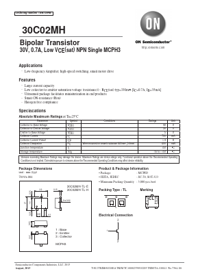 30C02MH-TL-E Datasheet PDF ON Semiconductor