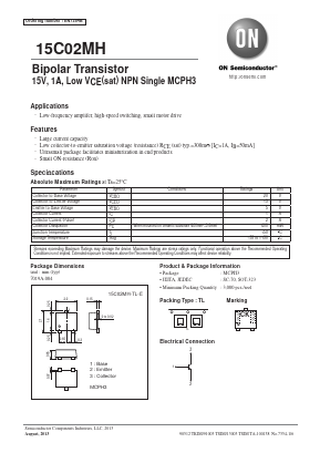 15C02MH-TL-E Datasheet PDF ON Semiconductor