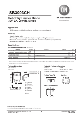 SB3003CH-TL-E Datasheet PDF ON Semiconductor
