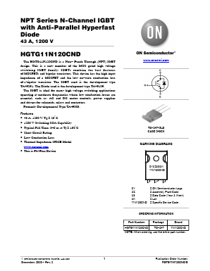 11N120CND Datasheet PDF ON Semiconductor