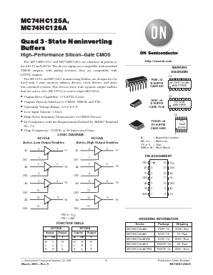 MC74HC125ADR2 Datasheet PDF ON Semiconductor