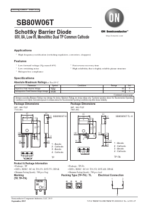 SB80W06T-H Datasheet PDF ON Semiconductor